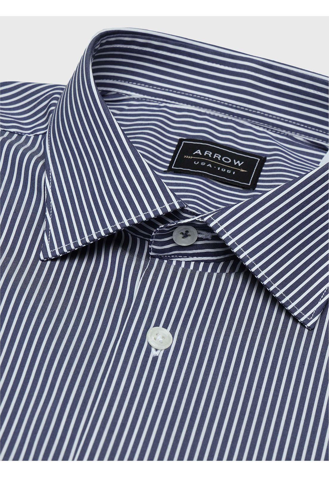 Camisa A Rayas Slim Fit Azul Arrow CMI3412AZ-4