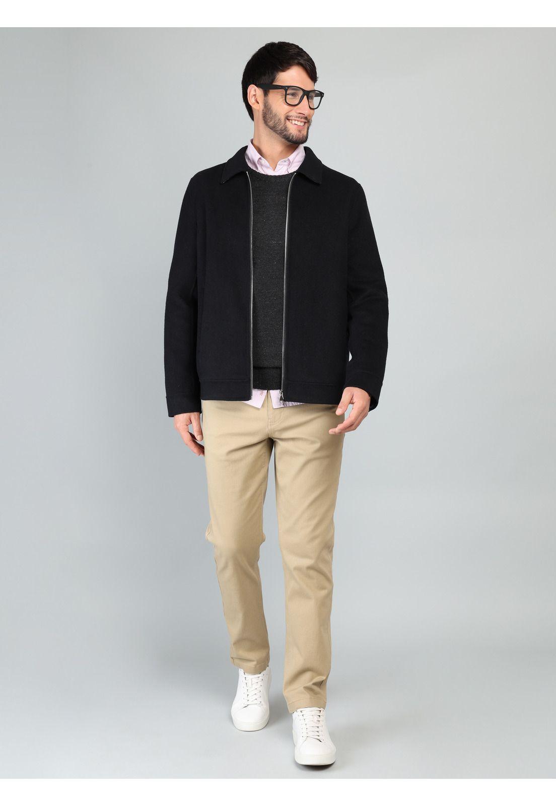 Chaqueta Lisa Recta Regular Fit Negro Arrow CA33089NE-3