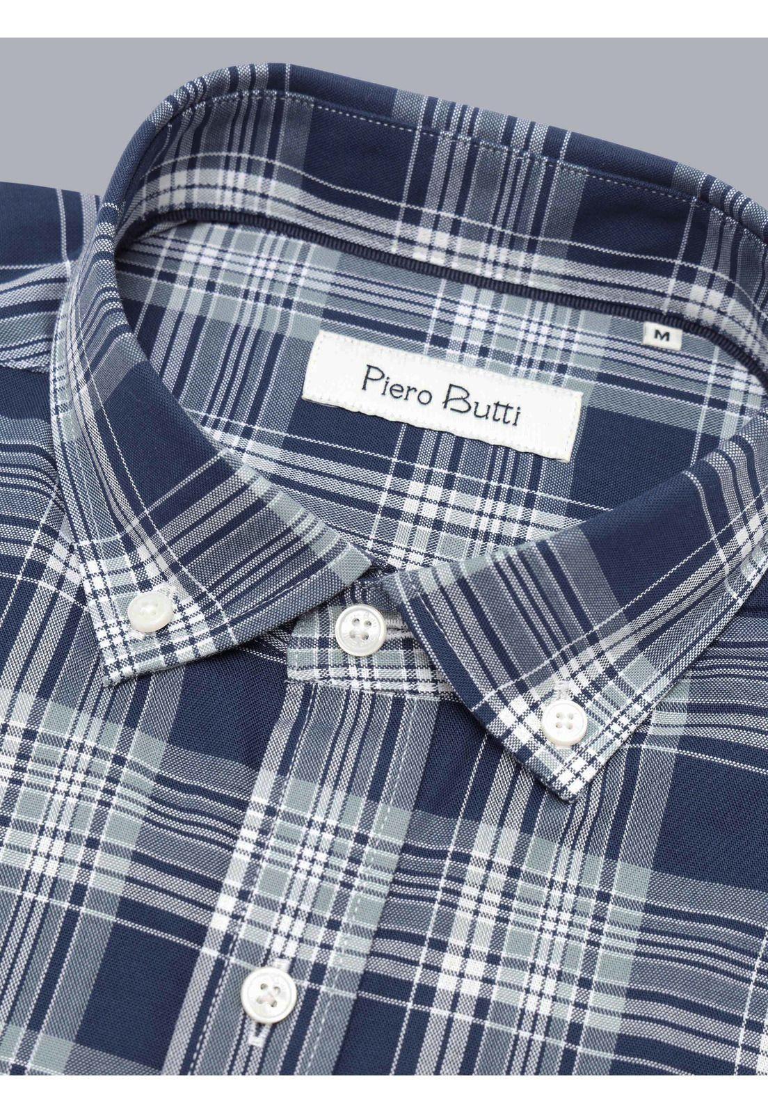 Camisa Cuadros Tailored Fit Azul Piero Butti PBCIF09AZ-4