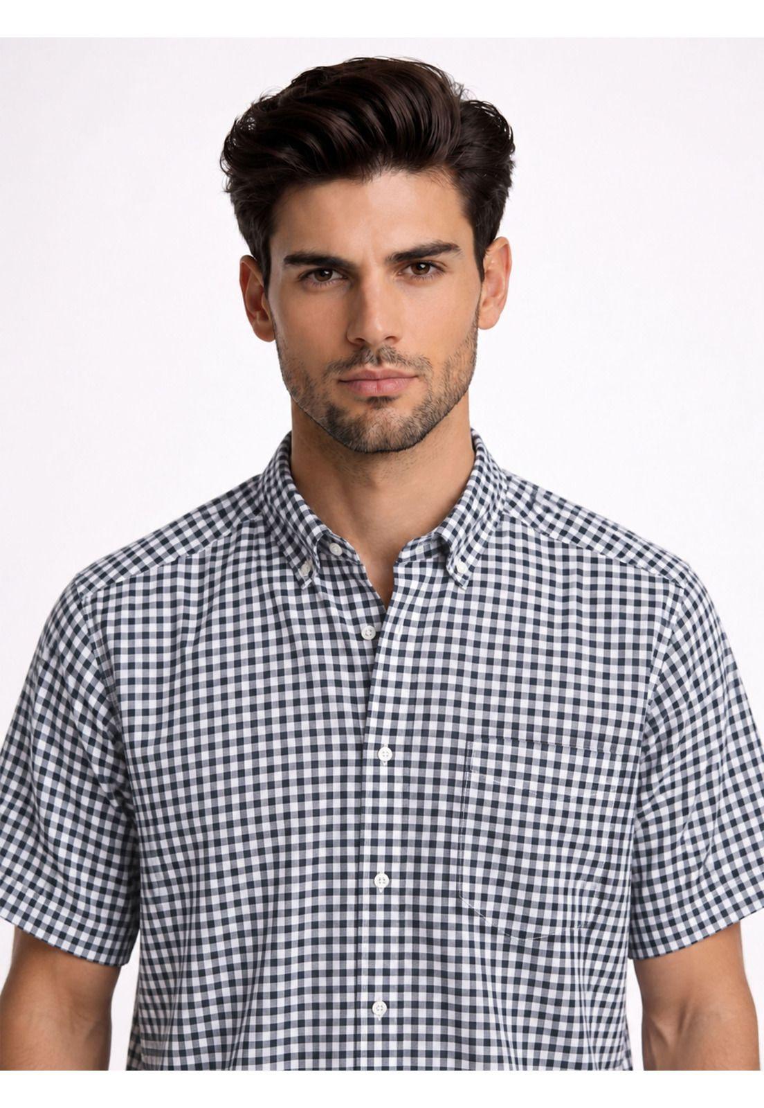 Camisa A Cuadros Regular Fit Azul Marino Piero Butti PBDVF23NB-2