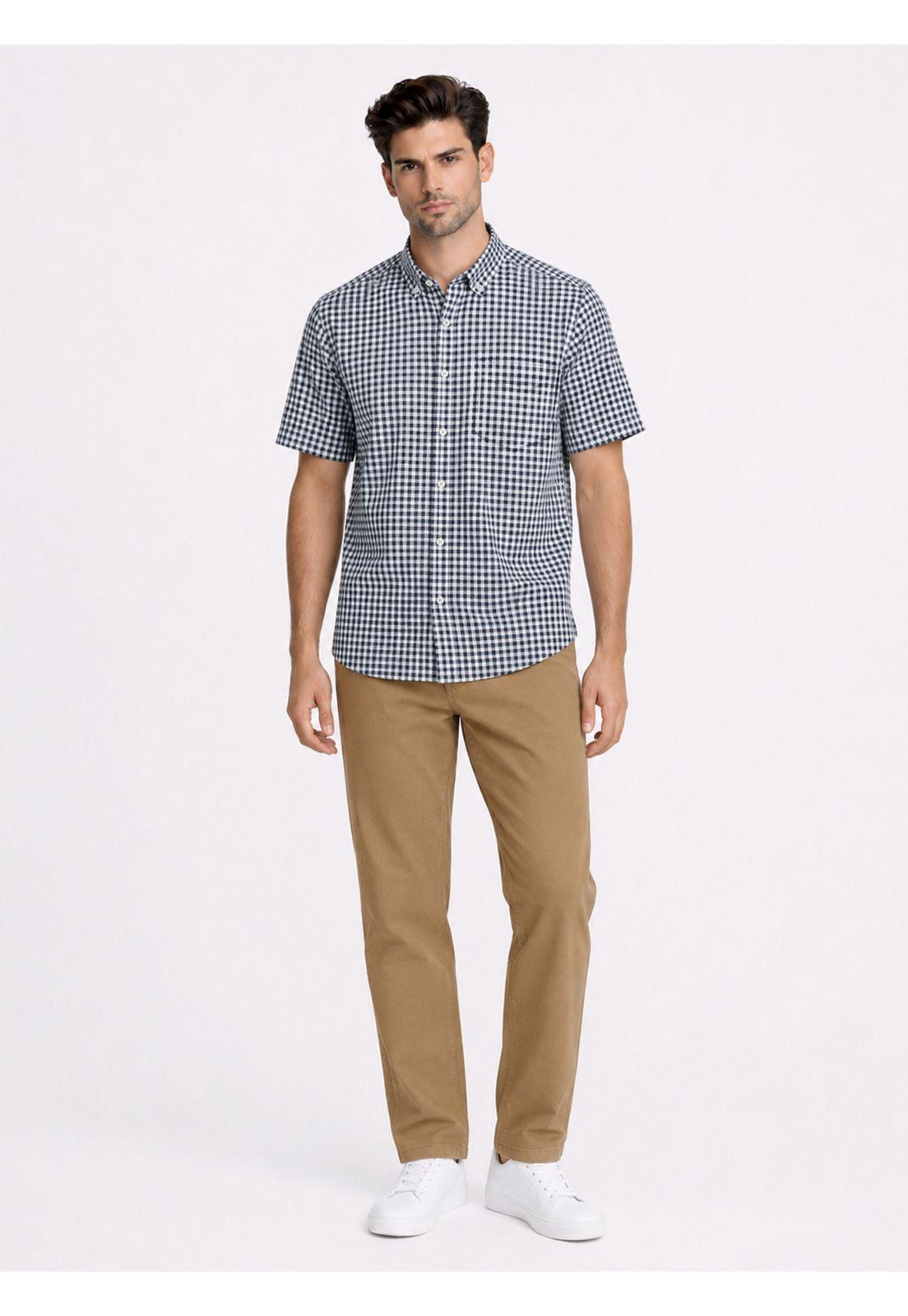 Camisa A Cuadros Regular Fit Azul Marino Piero Butti PBDVF23NB-3