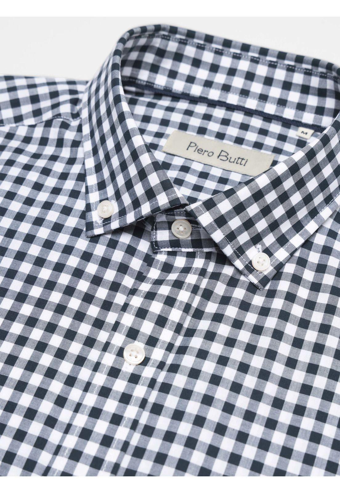 Camisa A Cuadros Regular Fit Azul Marino Piero Butti PBDVF23NB-4