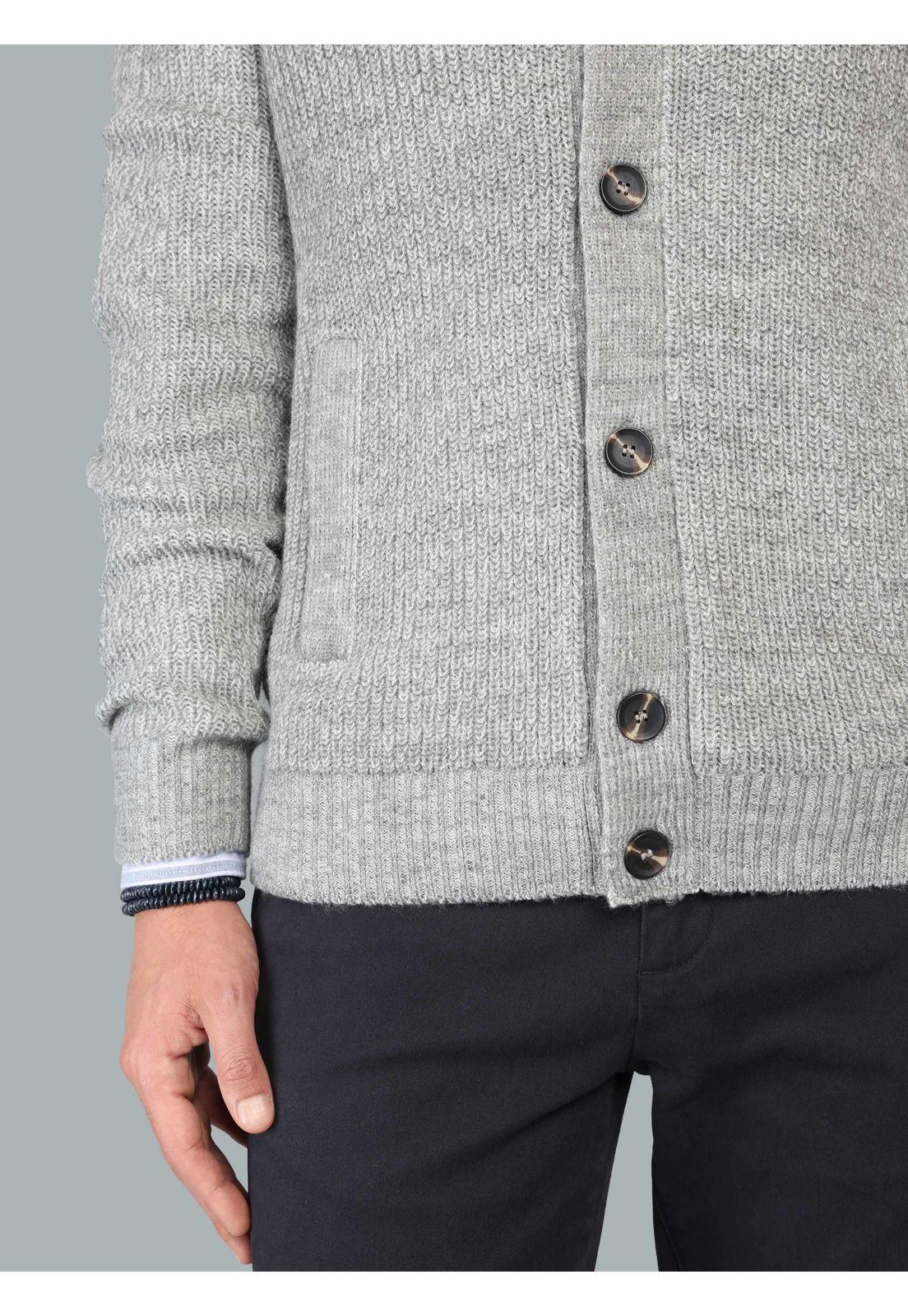 Cárdigan Cuello Alto Regular Fit Gris Arrow SW33010GR-4