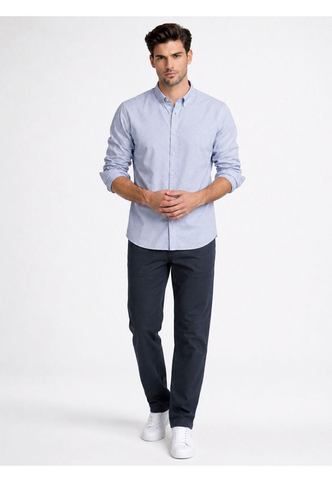 Camisa Fantasía Regular Fit Celeste Piero Butti PBDVF14CE-2