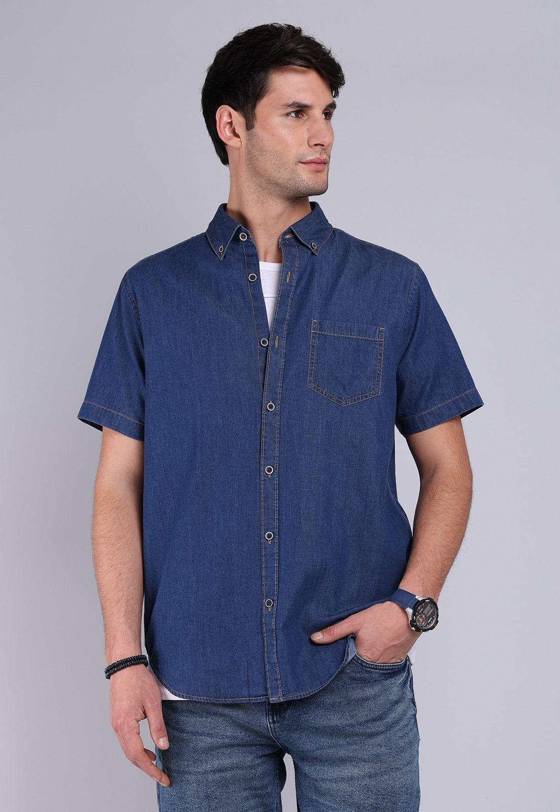 Camisa Denim Manga Corta Soviet BVSHF22NB-0