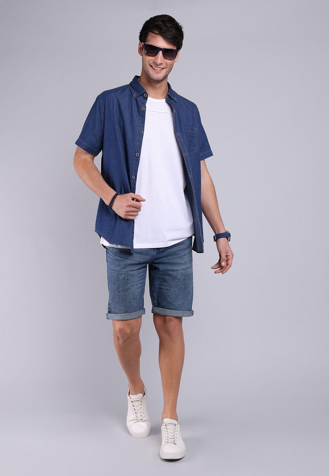 Camisa Denim Manga Corta Soviet BVSHF22NB-3