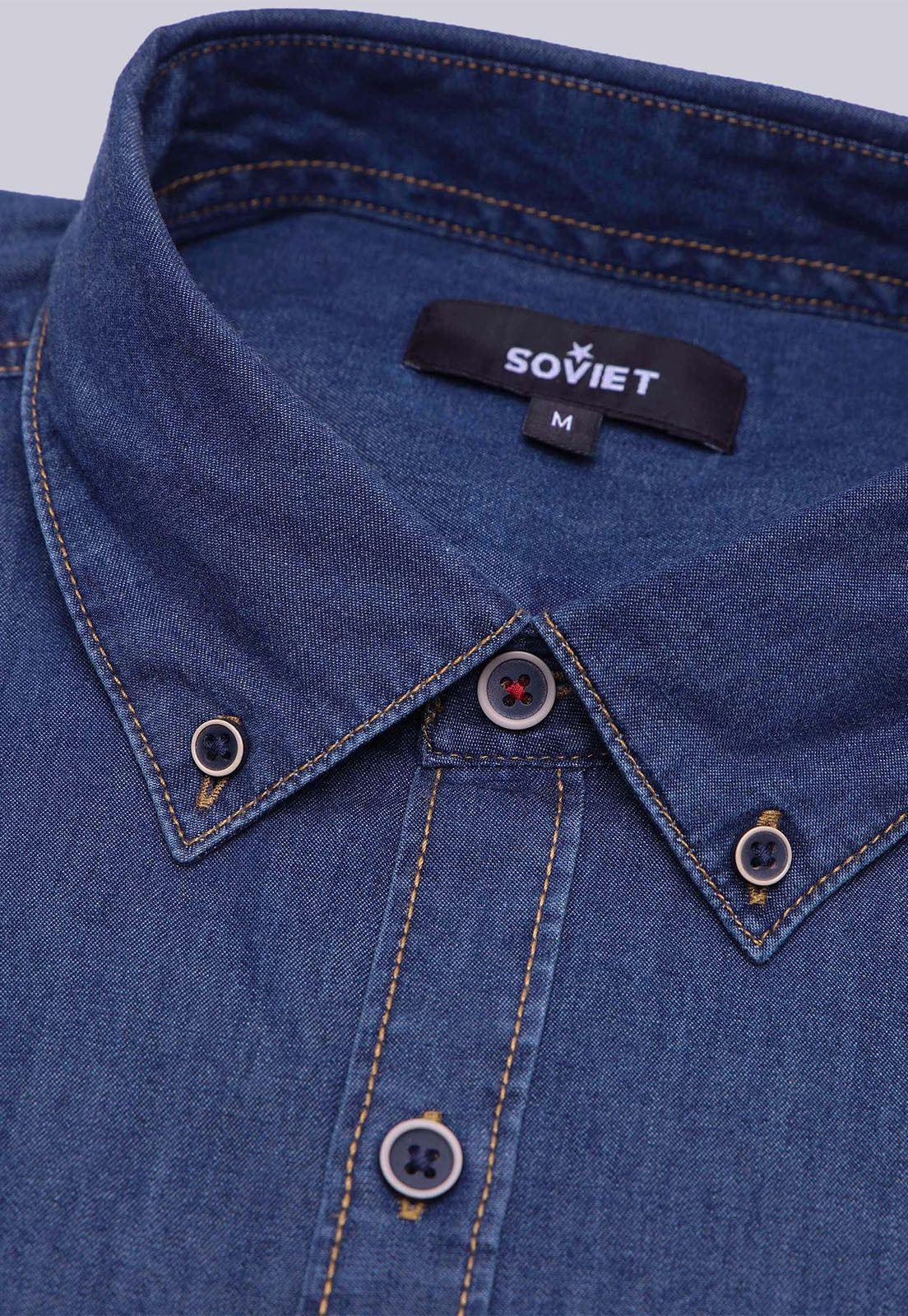 Camisa Denim Manga Corta Soviet BVSHF22NB-5
