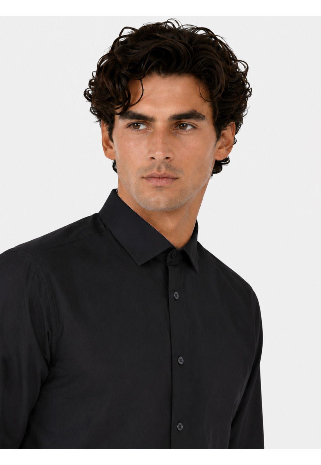 Camisa Spandex Non Iron Regular Fit Negro Arrow CM34055NE-2