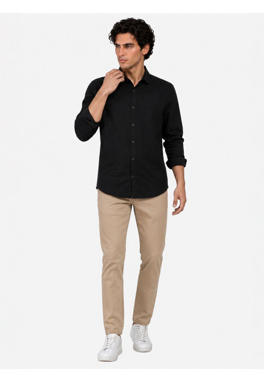 Camisa Spandex Non Iron Regular Fit Negro Arrow CM34055NE-4