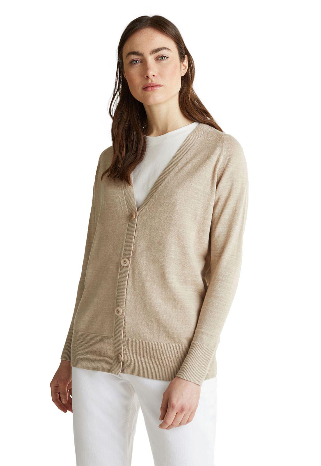 Con lino: cárdigan cuello-0