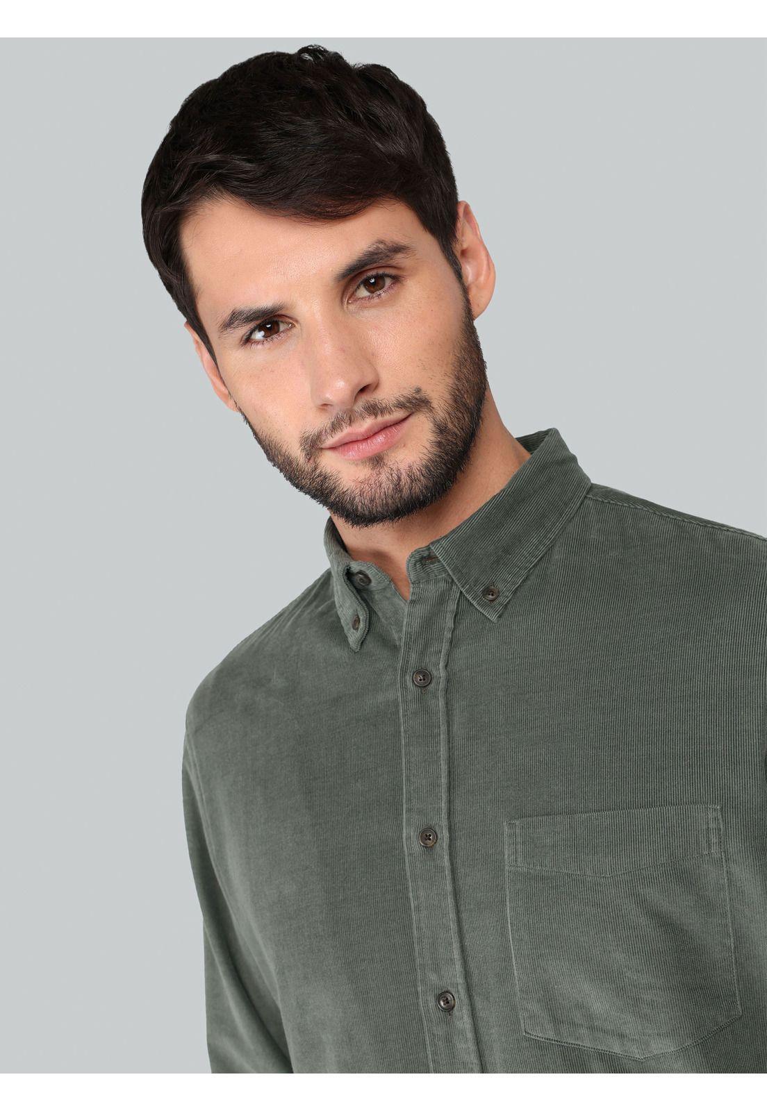 Camisa Cotelé Regular Fit Oliva Arrow CM33023OL-2