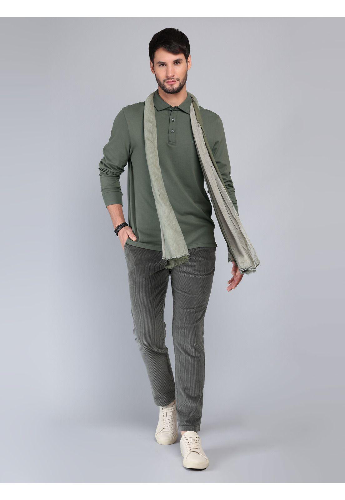Polera Lisa Stone Wash Regular Fit Verde Arrow PO33071VE-3