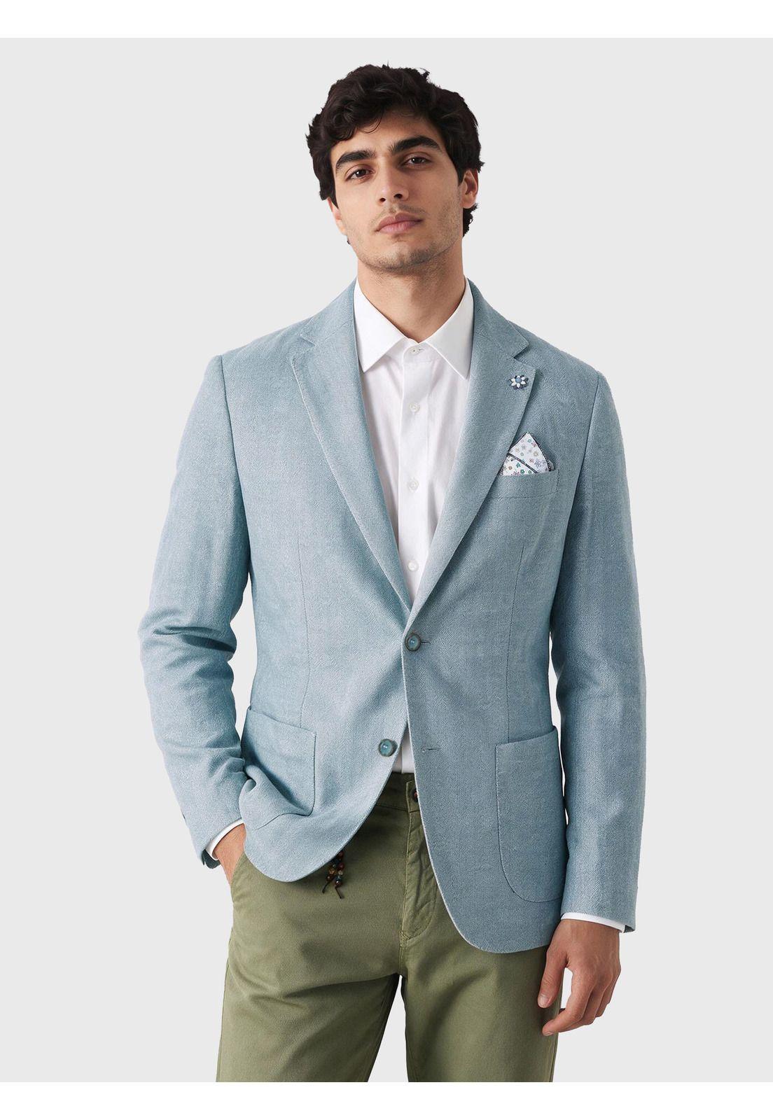 Blazer Lino-Algodón Tailored Fit Celeste Arrow BZI3420NB-0