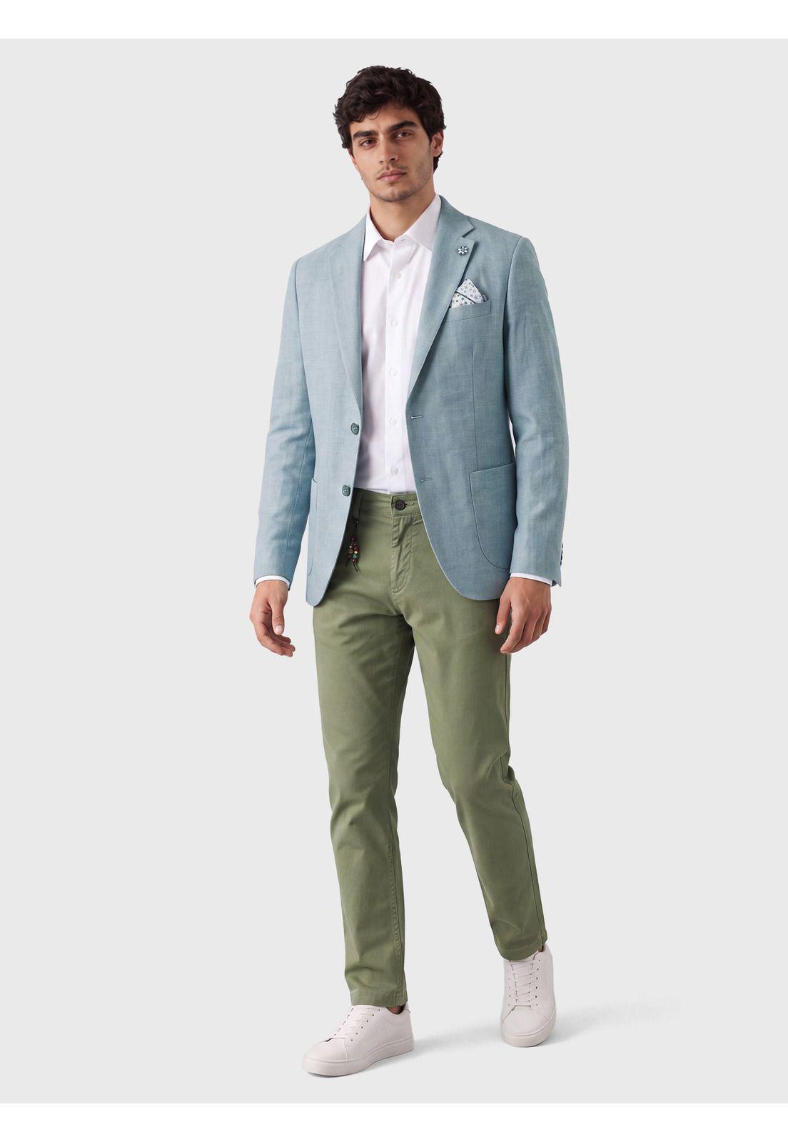 Blazer Lino-Algodón Tailored Fit Celeste Arrow BZI3420NB-3