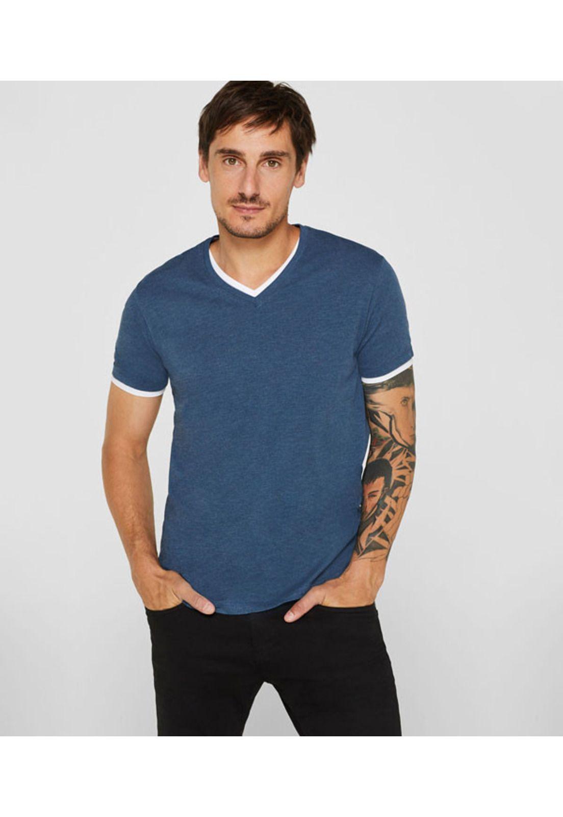 Polera de jersey con efecto de capas-0