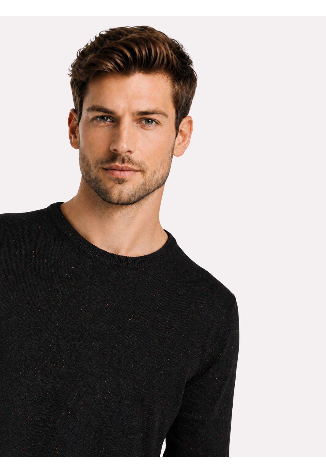 Sweater Cuello Redondo Regular Fit Negro Arrow SW33090NE-2