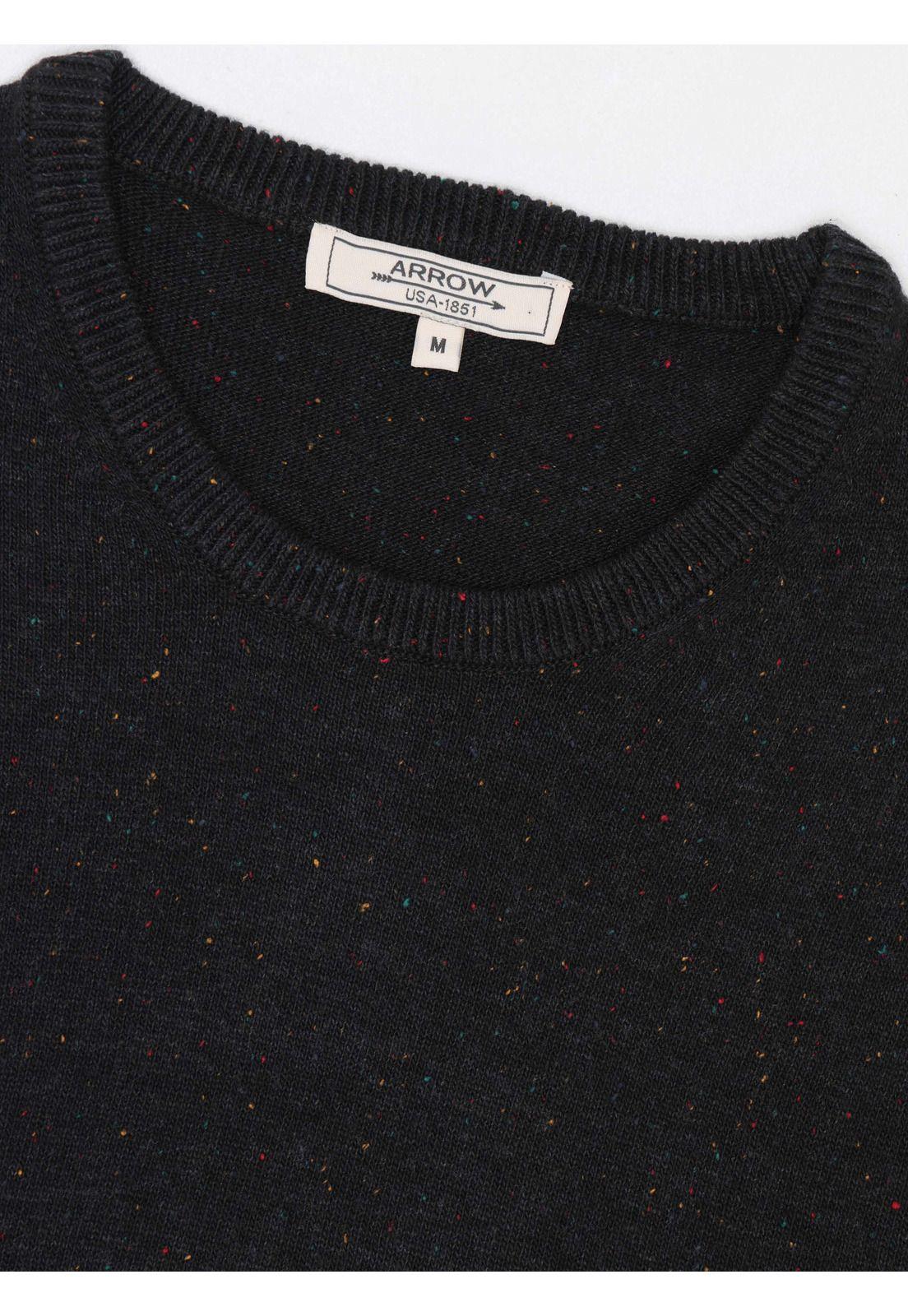 Sweater Cuello Redondo Regular Fit Negro Arrow SW33090NE-3