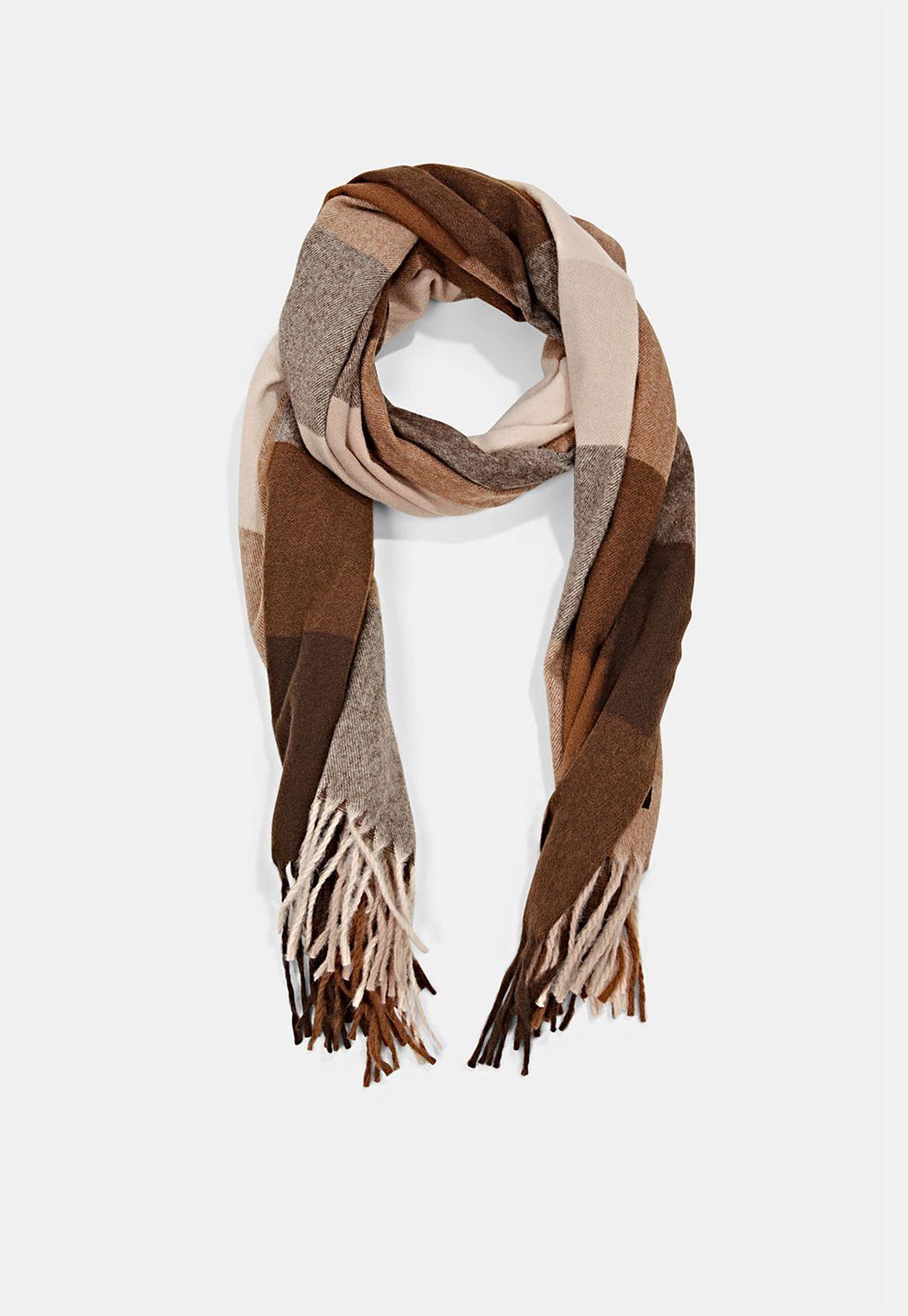 Bufanda Suave Con Estampado De Cuadros Esprit-0