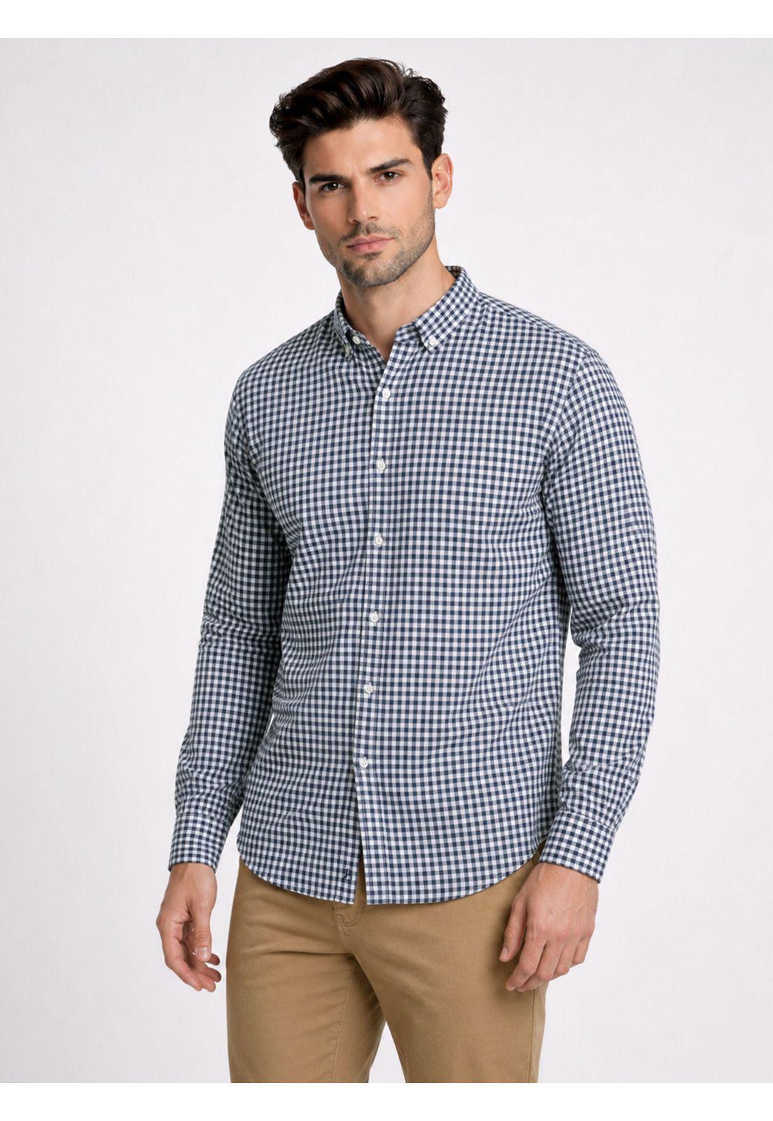 Camisa Cuadros Regular Fit Azul Marino Piero Butti PBDVF11NB-0