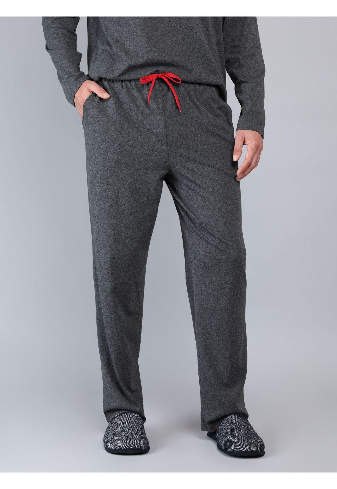 Pijama Largo Regular Fit Gris Oscuro Arrow P1I3304GO-4