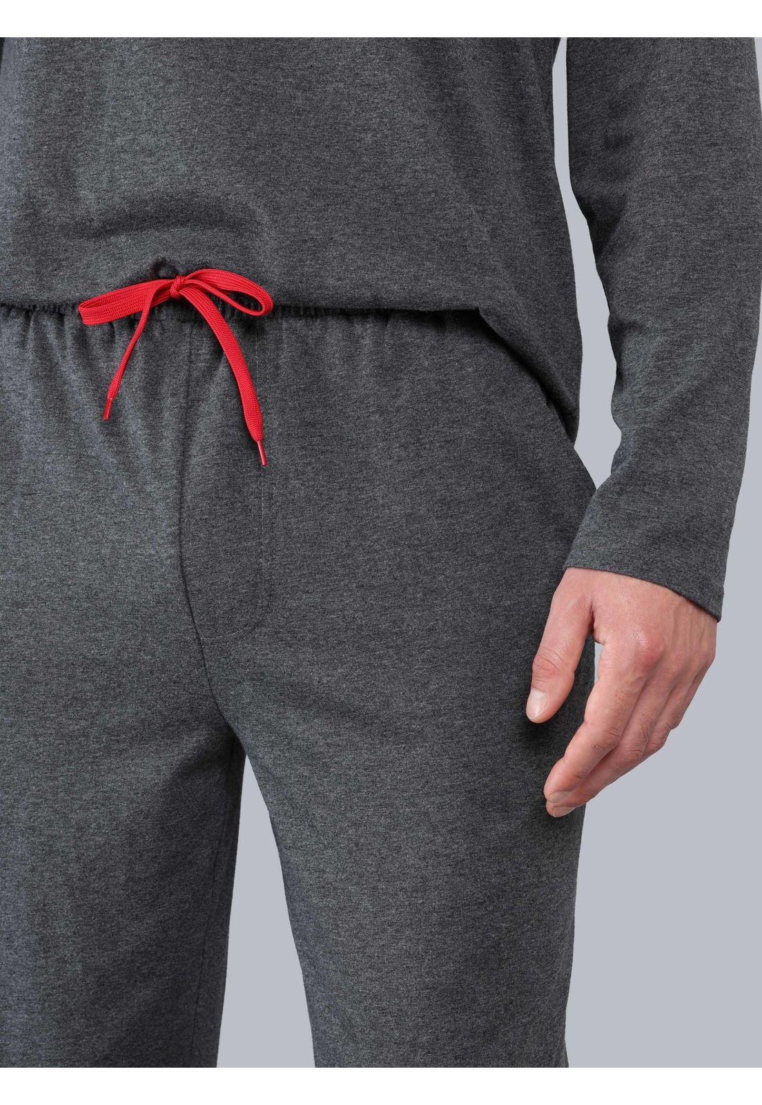 Pijama Largo Regular Fit Gris Oscuro Arrow P1I3304GO-5