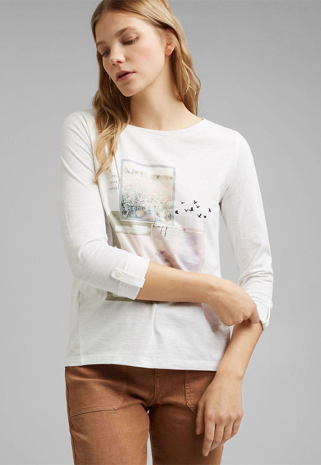 Polera Mujer Manga Larga Estampada Esprit-0