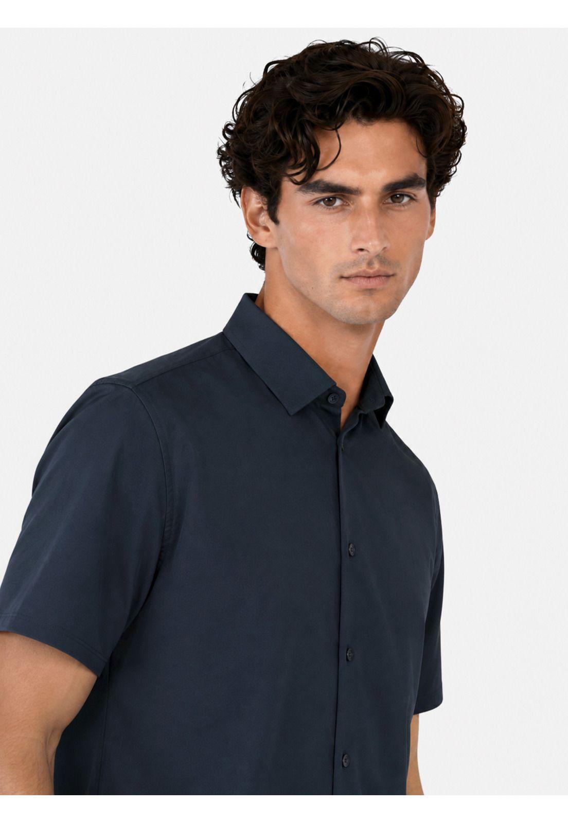 Camisa Spandex Non Iron Regular Fit Azul Marino Arrow CM34066NB-2