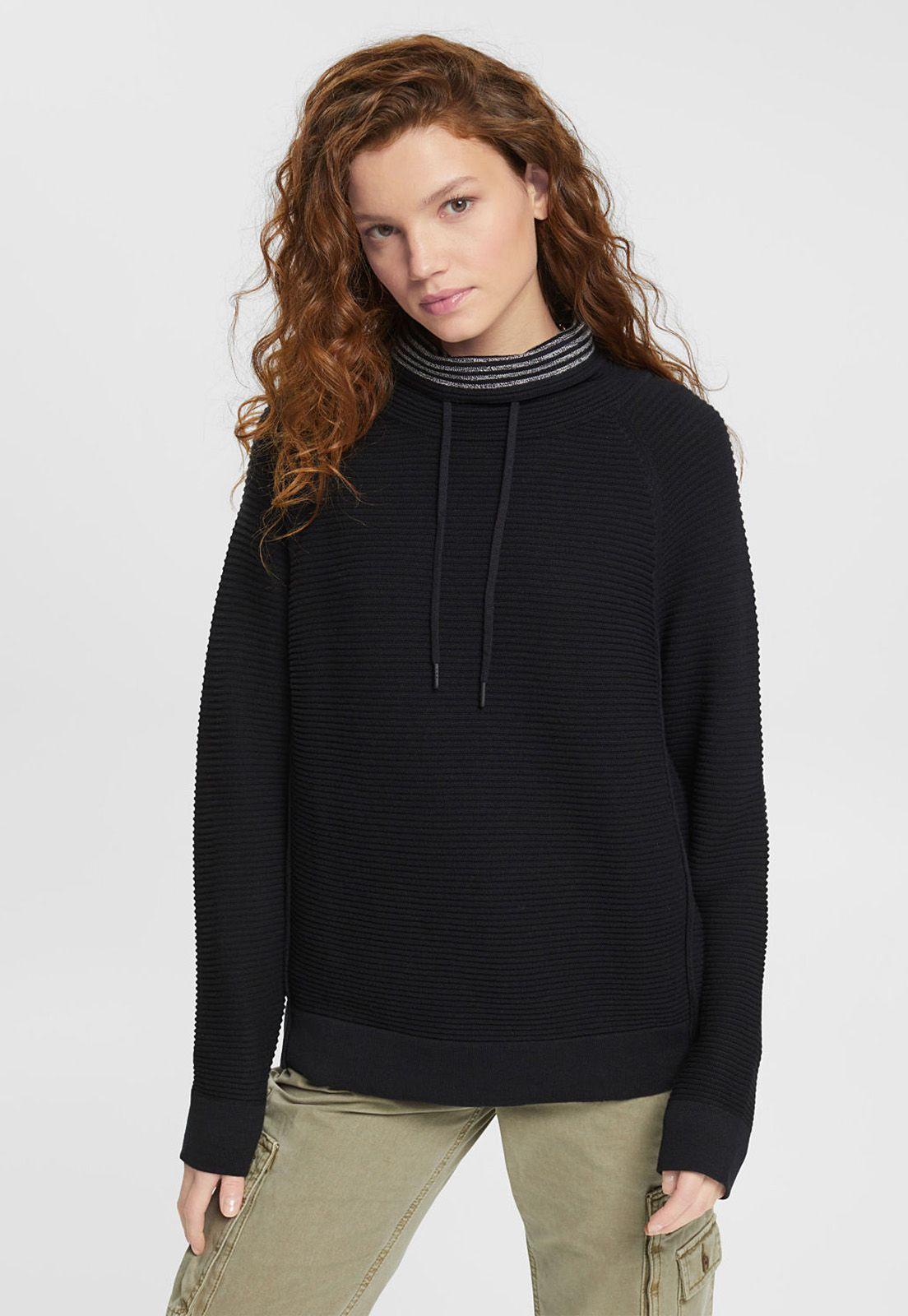 Sweater De Punto Con Cuello Alto Mujer Esprit-0