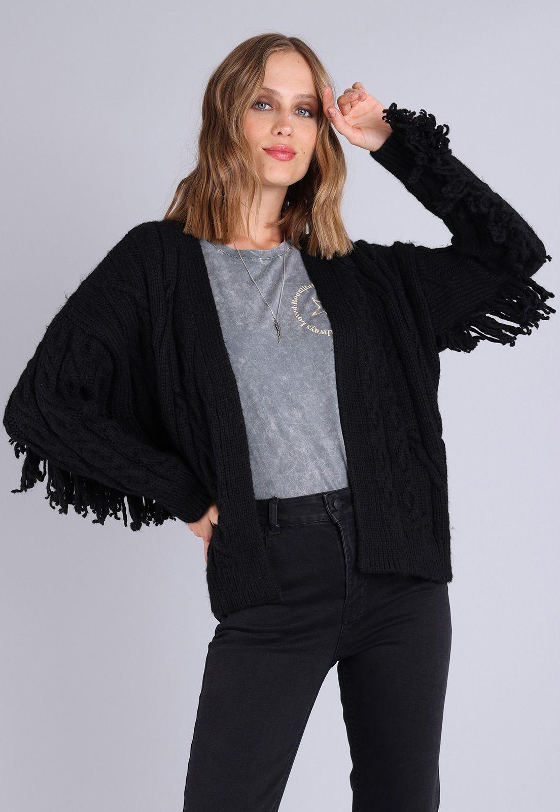 Cardigan con Flecos Mujer Soviet AISMI05NE-0