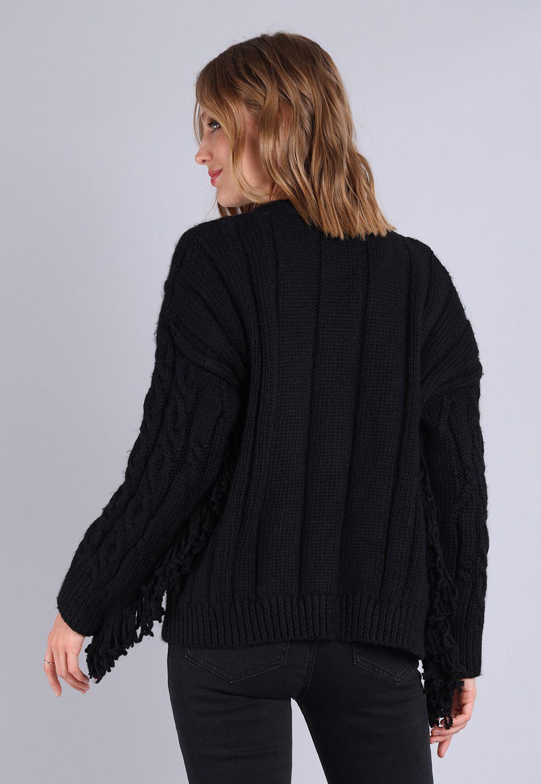 Cardigan con Flecos Mujer Soviet AISMI05NE-1