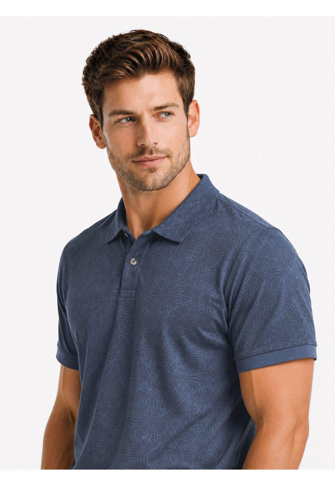 Polera Print Pique Regular Fit Azul Arrow PO34034AZ-2