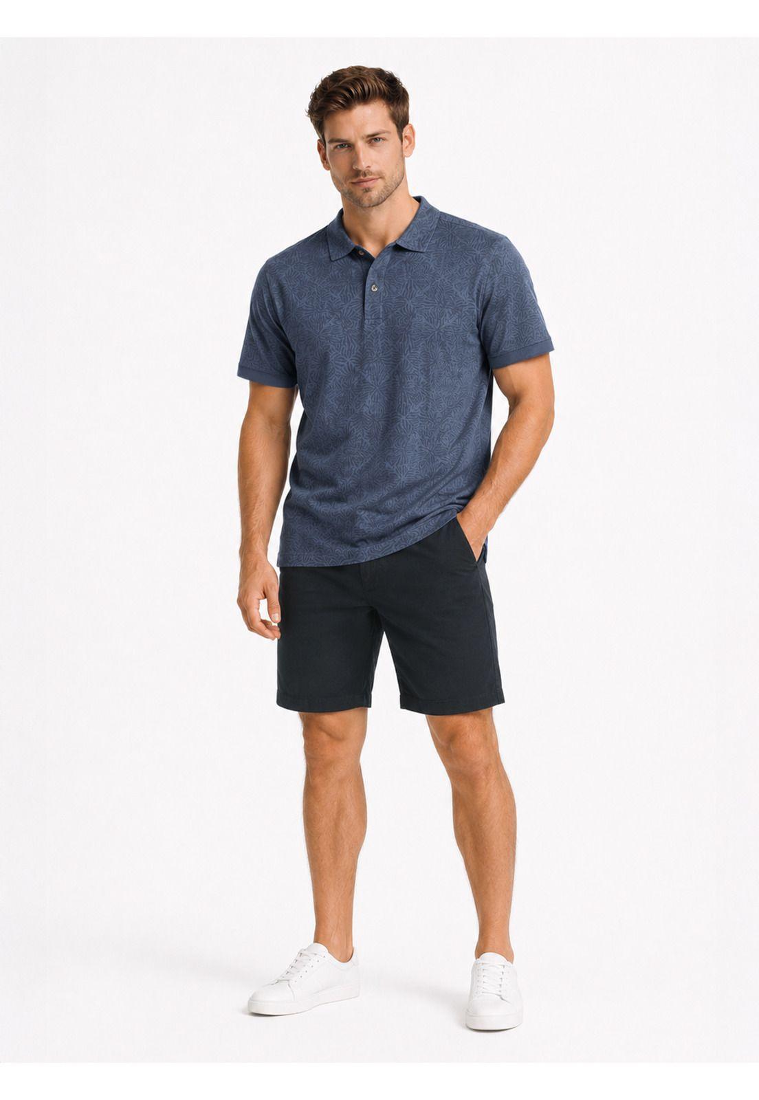 Polera Print Pique Regular Fit Azul Arrow PO34034AZ-3