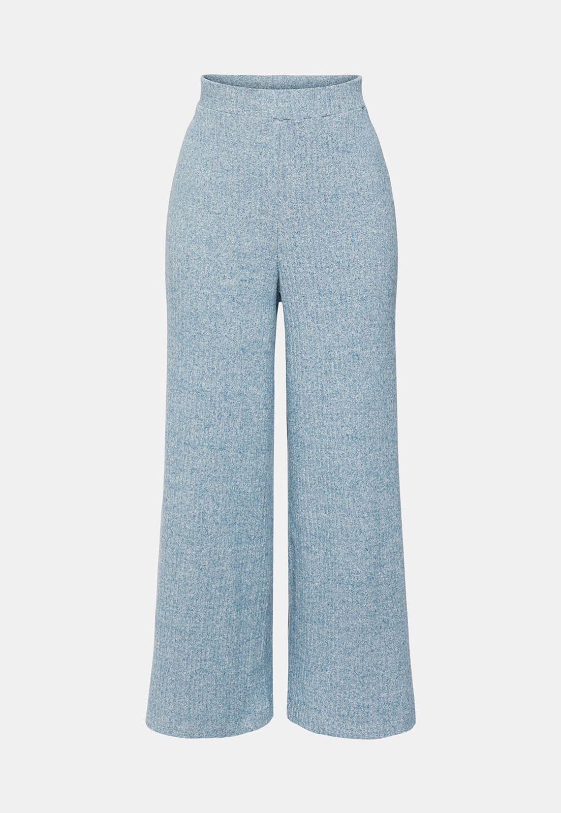Pantalon Acanalado De Pierna Ancha Mujer Esprit-3