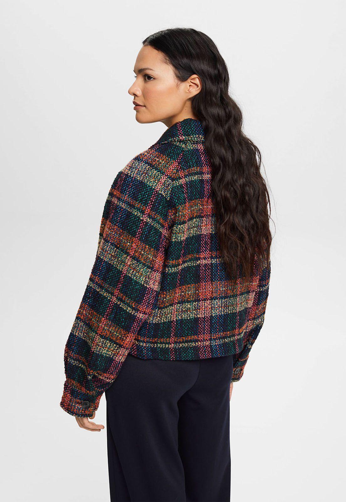 Chaqueta tweed gruesa tejido escoces Esprit-1