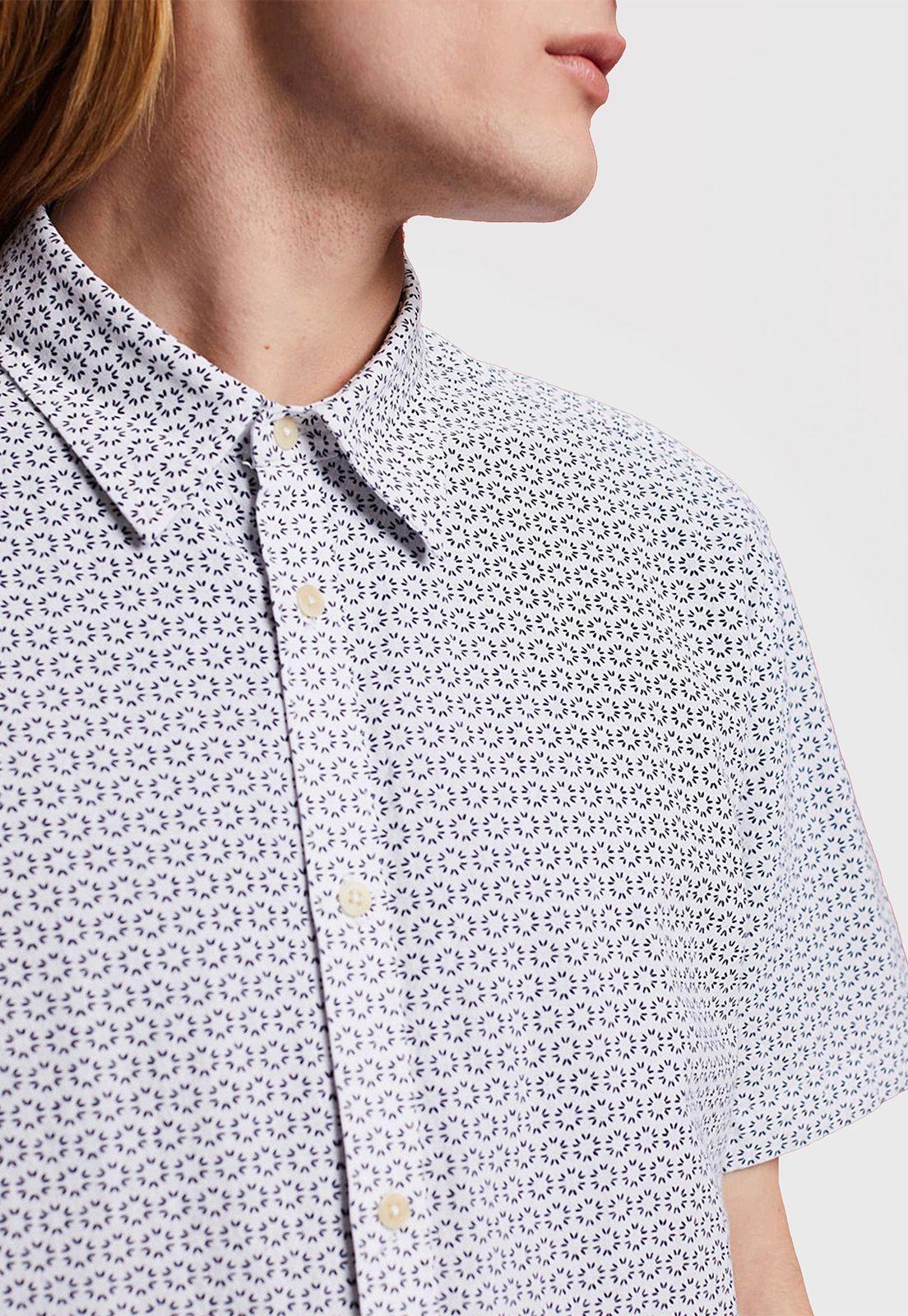 Camisa Estampada Mezcla De Lino Hombre Esprit-2
