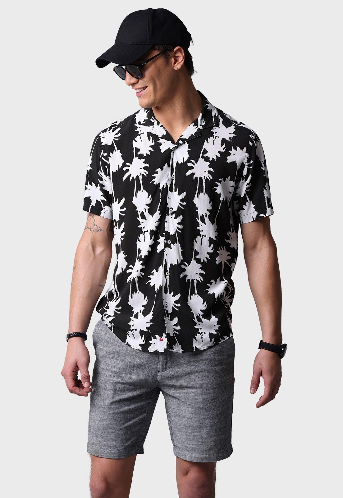 Camisa Manga Corta Flor Guy Laroche-0