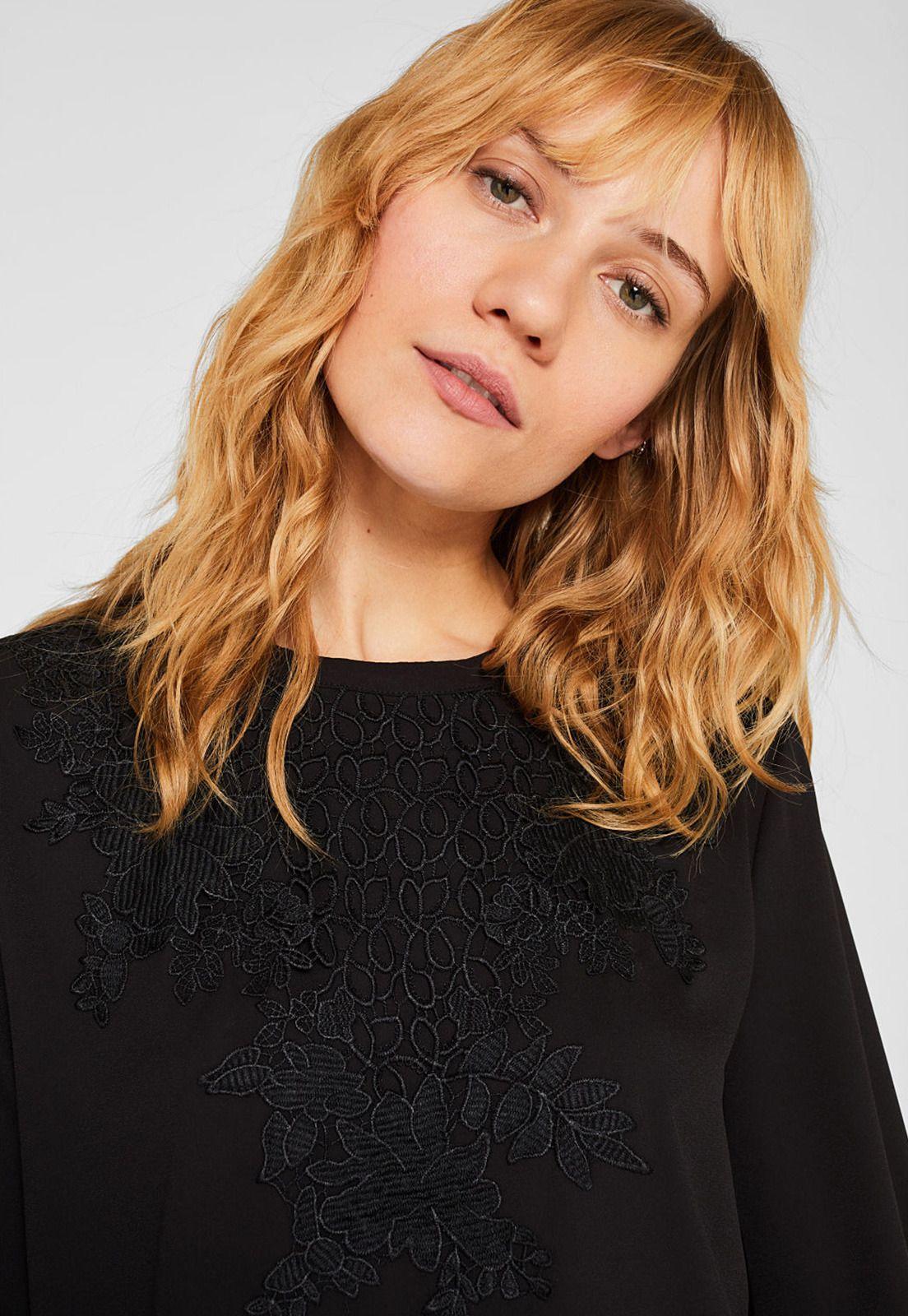 Blusa Manga Larga Con Encaje Esprit-2
