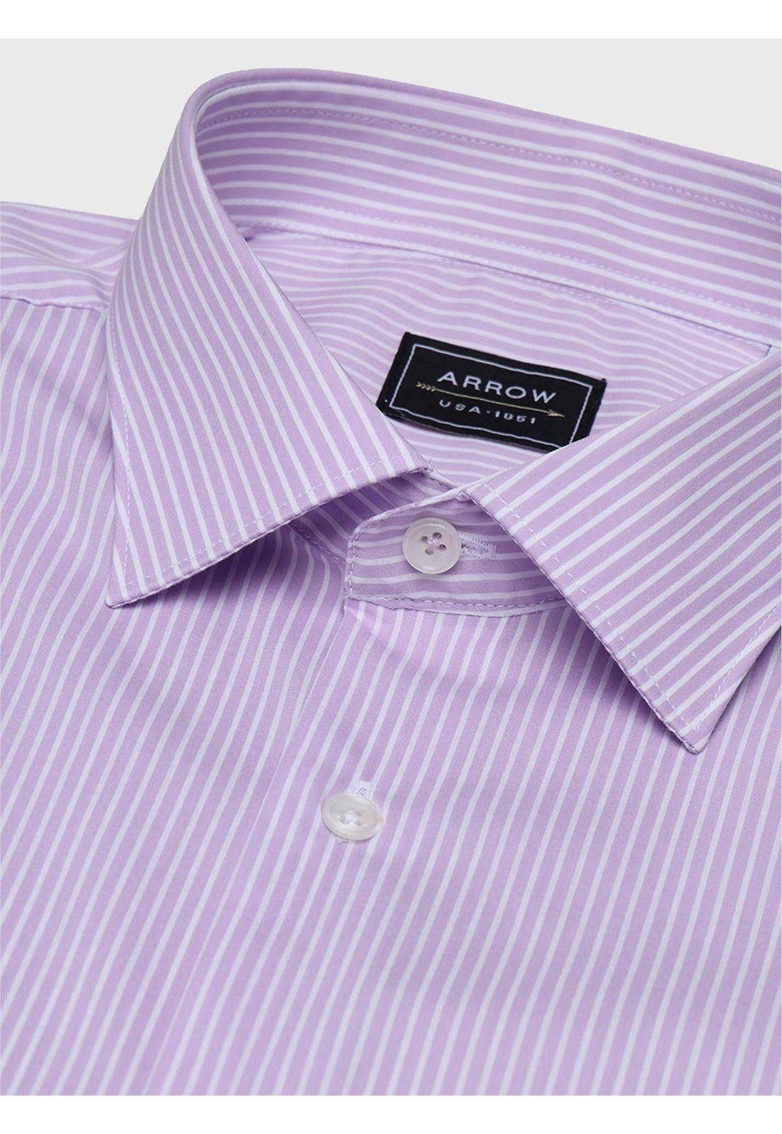 Camisa A Rayas Slim Fit Lila Arrow CMI3412LI-4