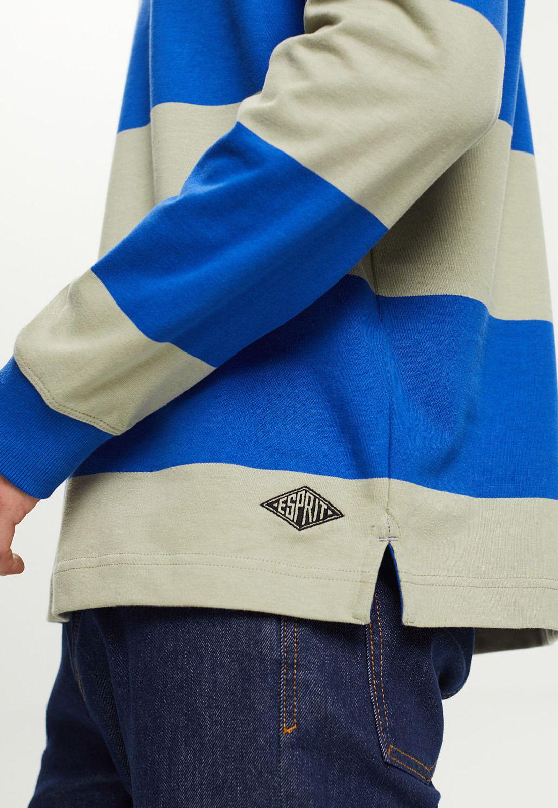 Polera de rugby con estampa a rayas holgada Hombre Esprit-3