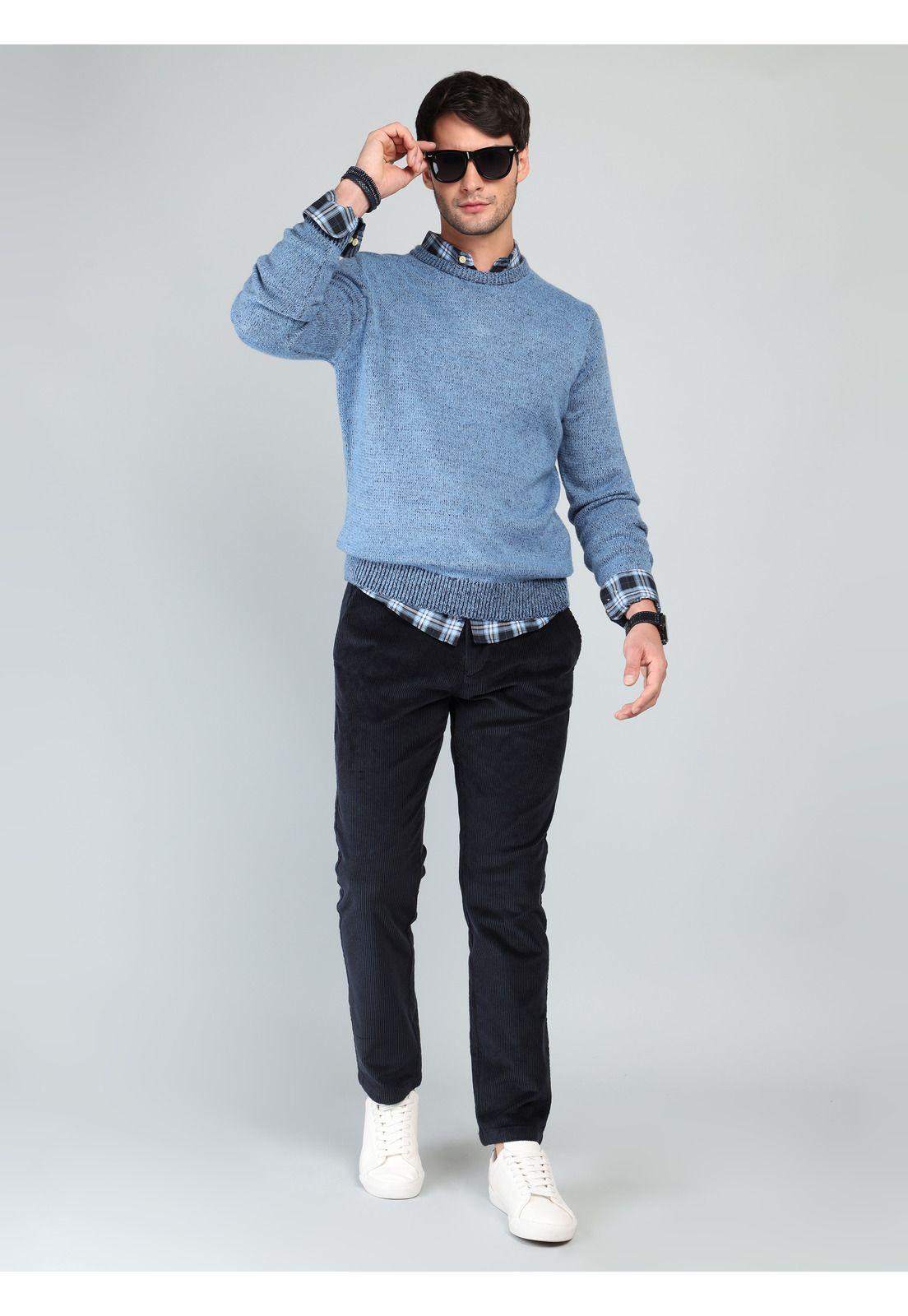 Sweater Cuello Redondo Regular Fit Celeste Arrow SW33099CE-3