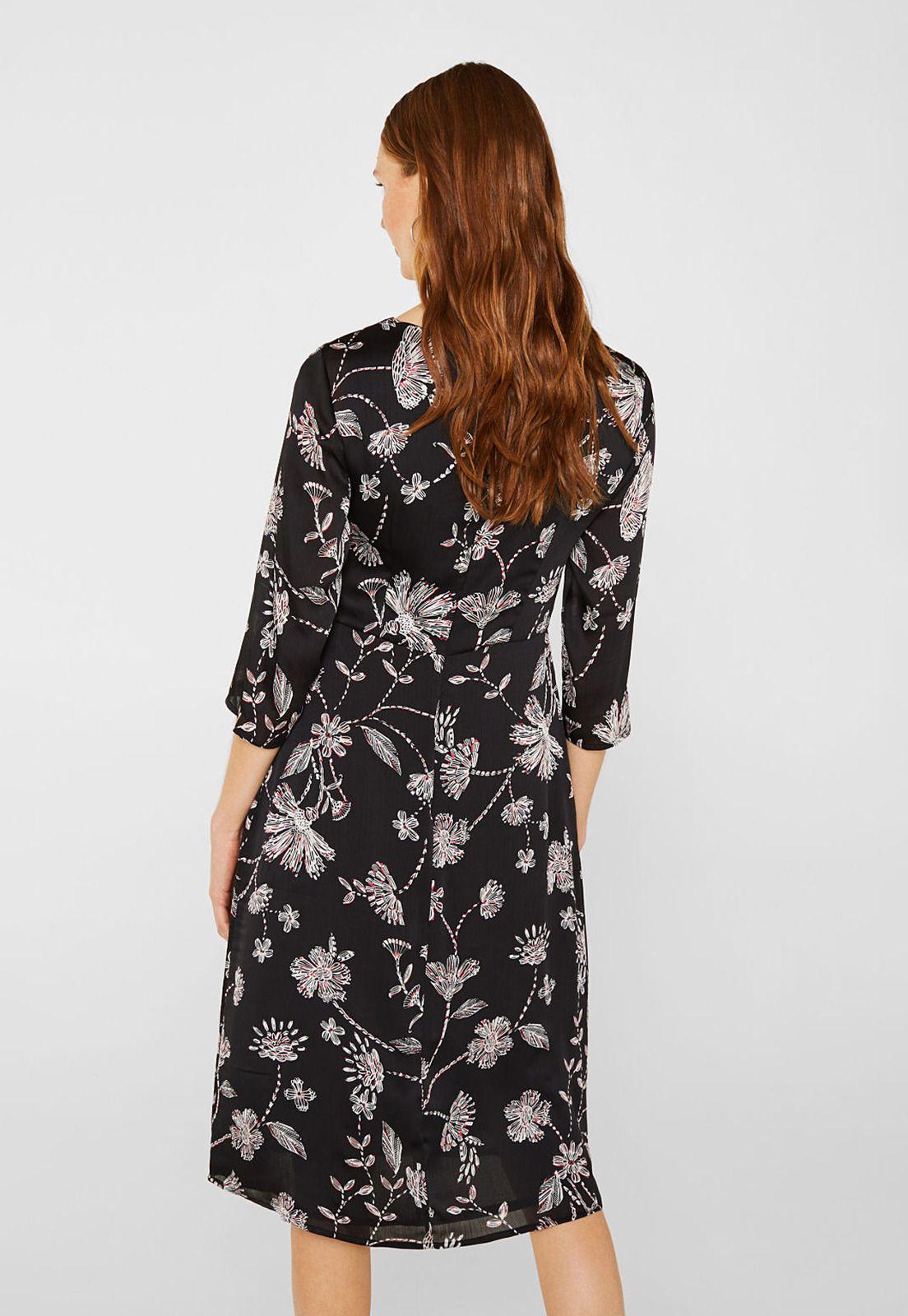 Vestido Midi Estampado Y Lazo Esprit-1