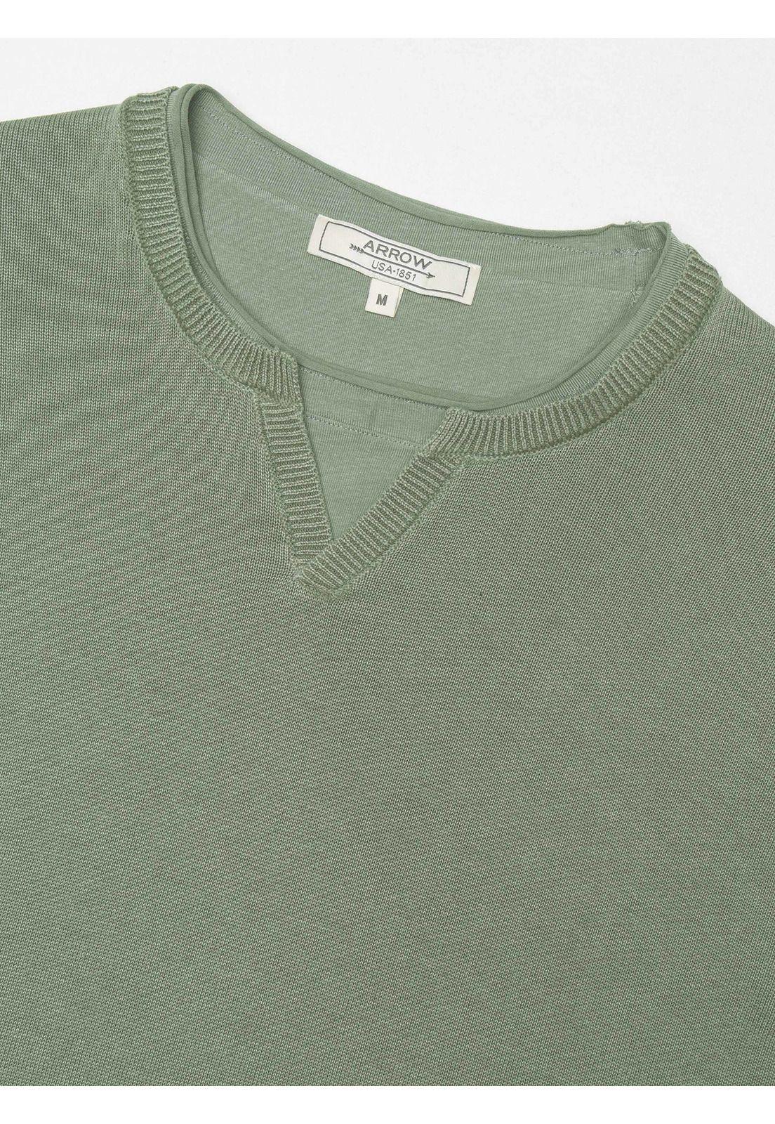Sweater Stone Wash Regular Fit Verde Arrow SW34092VE-4
