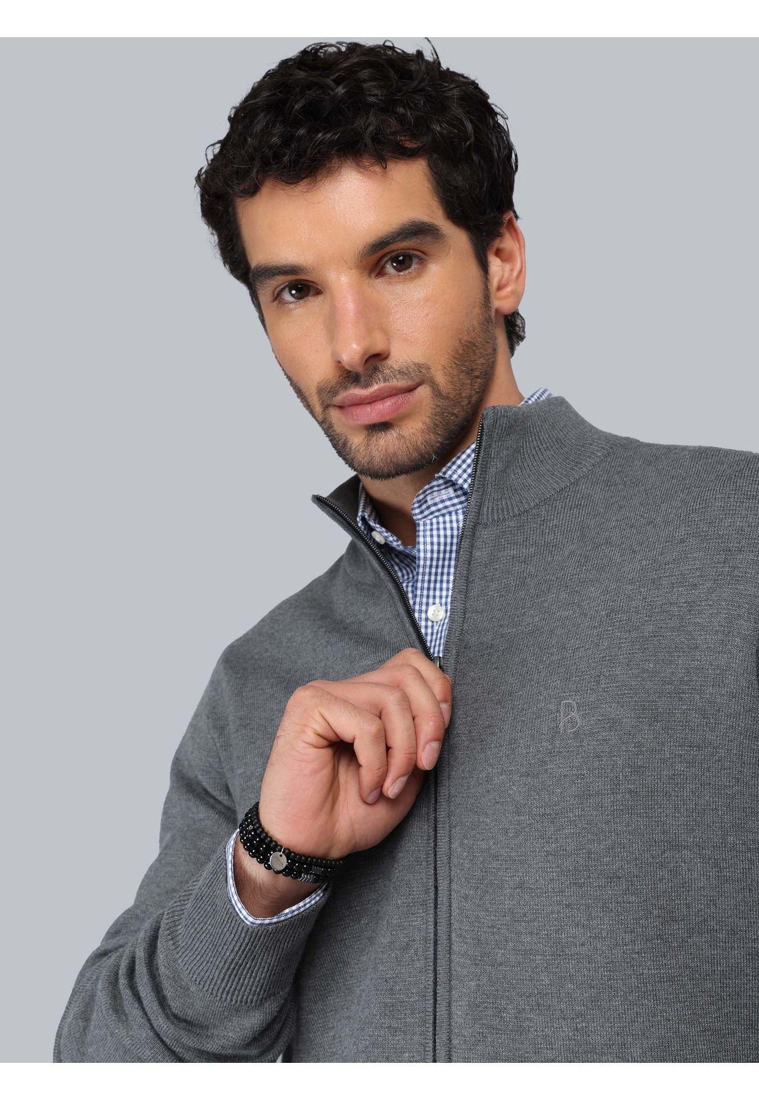 Sweater Cuello Alto Con Cierre Piero Butti PBCII23GR-2