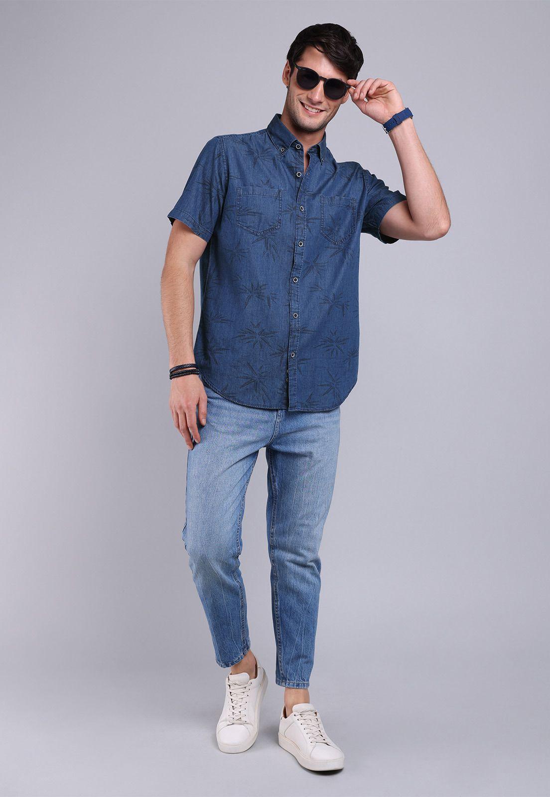Camisa Denim Manga Corta Soviet BVSHF20NB-3