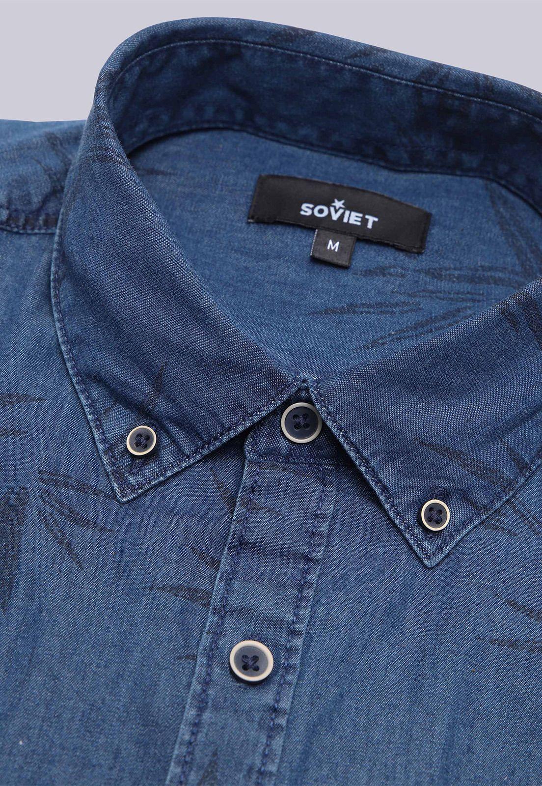Camisa Denim Manga Corta Soviet BVSHF20NB-5