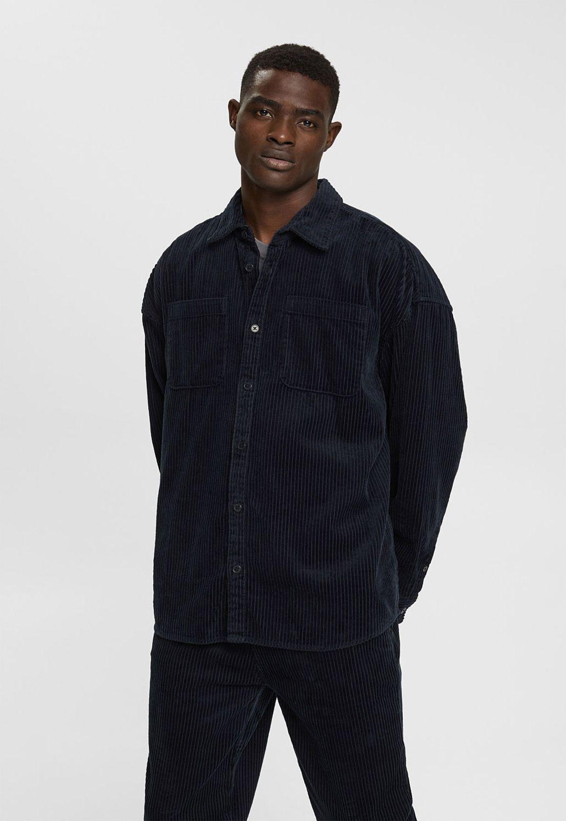 Camisa Extragrande De Pana Hombre Esprit-0