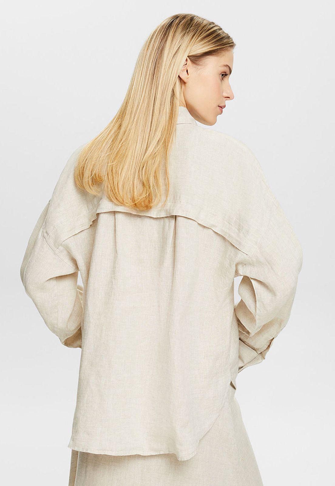 Blusa De Manga Larga En Lino Mujer Esprit 034EE1F334-1