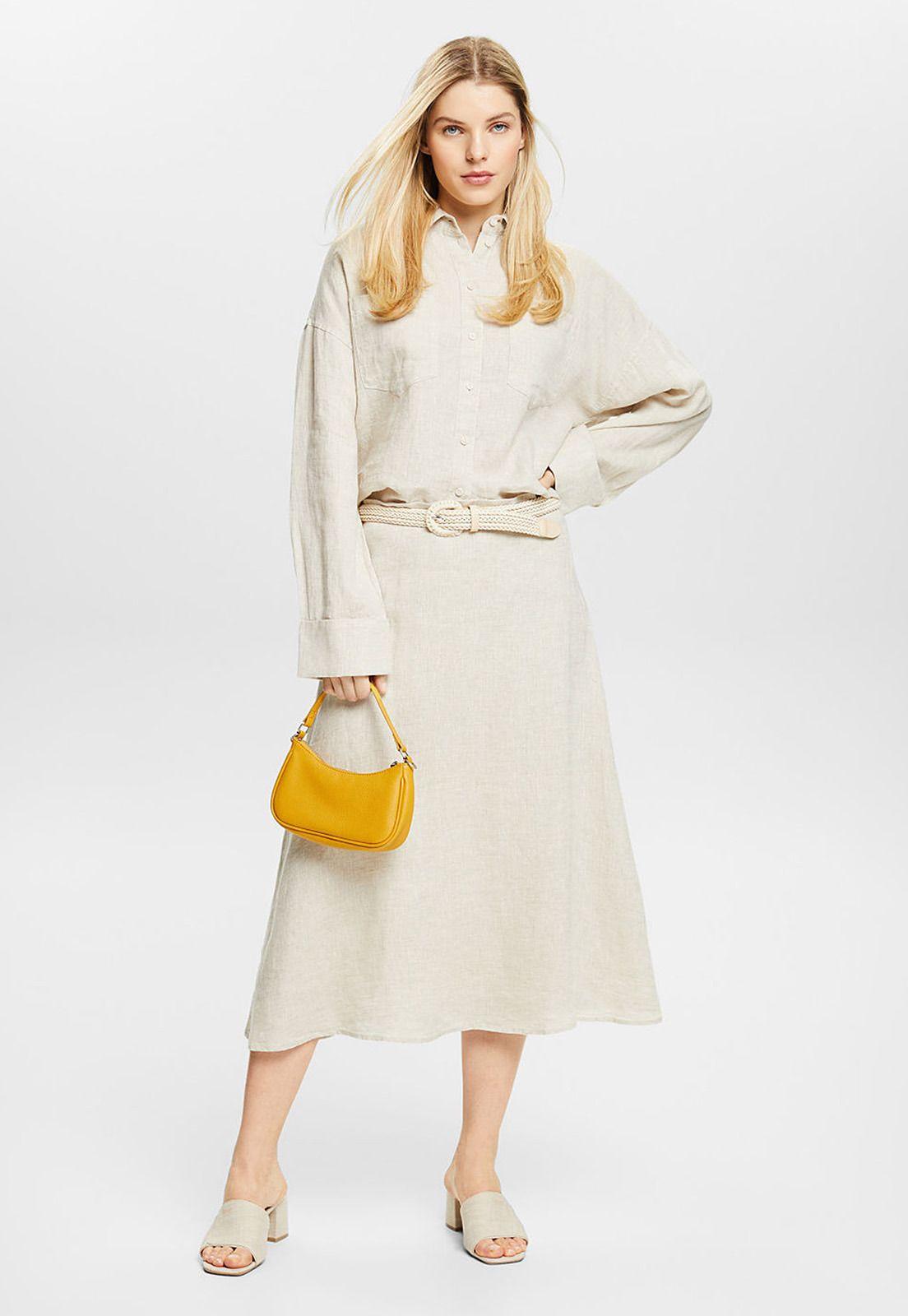 Blusa De Manga Larga En Lino Mujer Esprit 034EE1F334-3