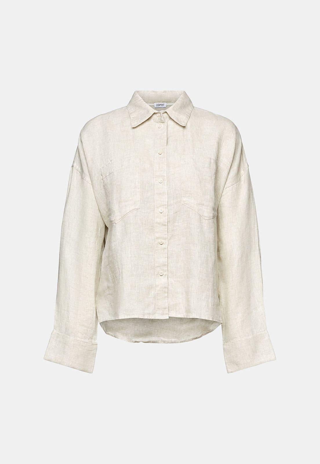 Blusa De Manga Larga En Lino Mujer Esprit 034EE1F334-4
