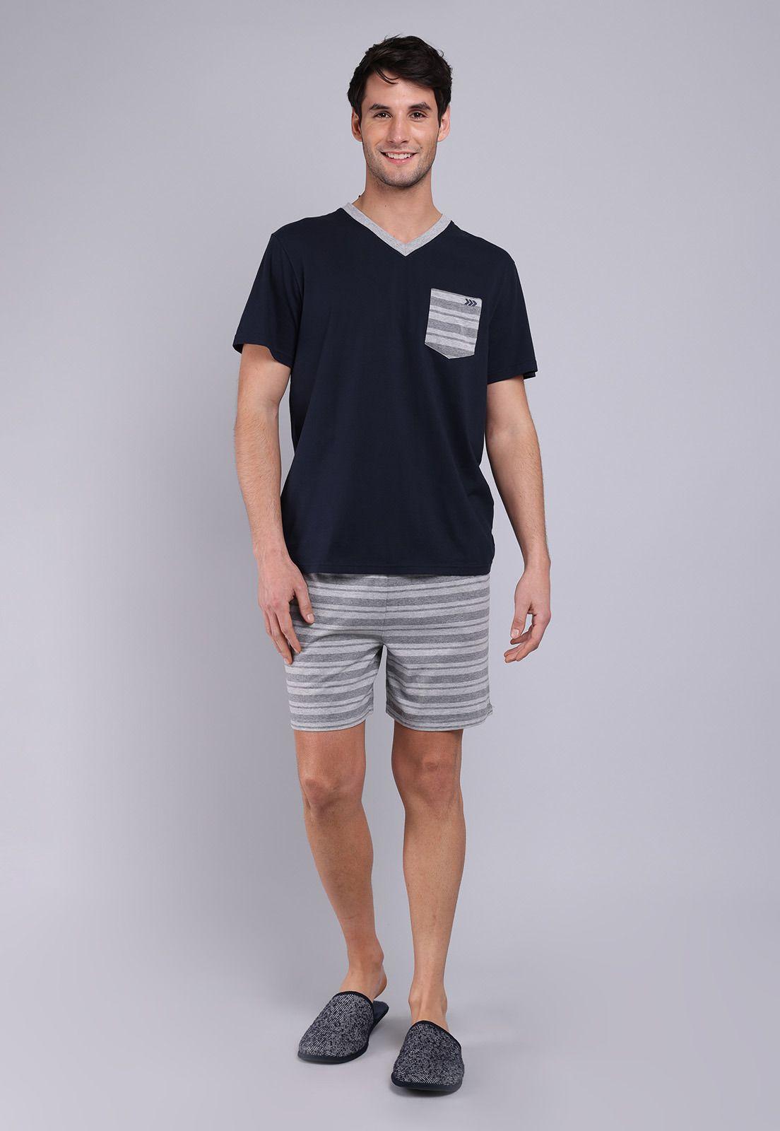 Pijama Corto Cuello En V Arrow P1V3007NB-3